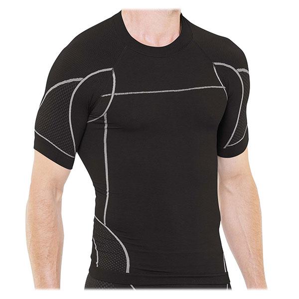 T-shirt de Compression Running Gris & Noir pour Homme Taille L/XL