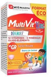 MultiVit'Kids Défenses 60 Comprimés à Croquer - Boîte 60 comprimés à croquer