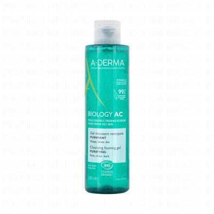 A-DERMA Biology AC - Gel moussant nettoyant bio 200ml