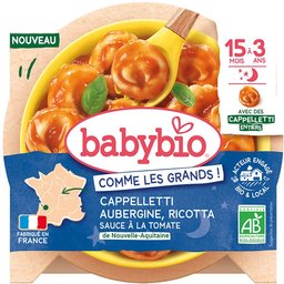 Babybio Cappelletti Aubergine Ricotta & sauce tomate de Nouvelle-Aquitaine