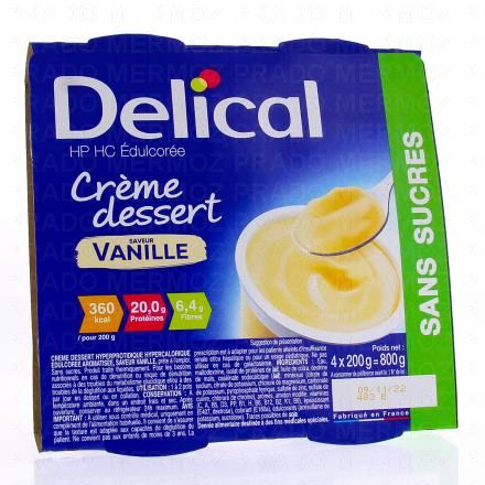 Crème dessert HP/HC Edulcorée vanille 4x200g