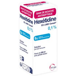 Hexetidine EG Labo Conseil 0,1% Solution pour Bain de Bouche - Flacon 200 ml