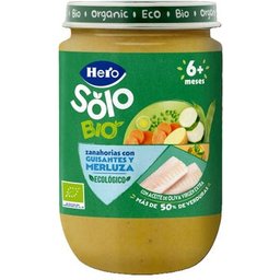 Solo Bio Carottes avec Petits Pois et Merlu +6M 190 g