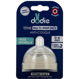 Tétine Multi-Perforée Anti-Colique Débit 2 0-6M 1 Unité