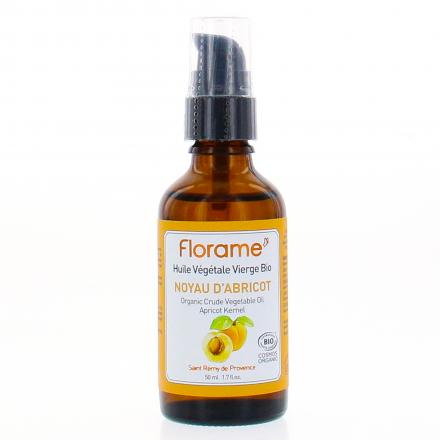 Huile végétale vierge bio de noyau d'abricot flacon pompe 50ml