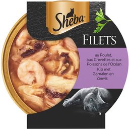 Sheba Filets – Poulet, Crevettes et Poissons de l’Océan pour Chat