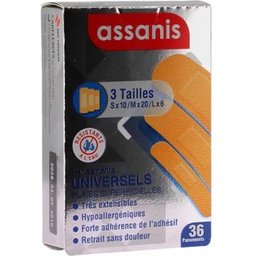 Pansements Universels 3 Tailles 36 uts