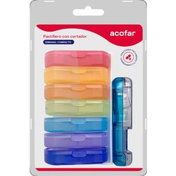Pastillero Compacto Semanal + Cortador