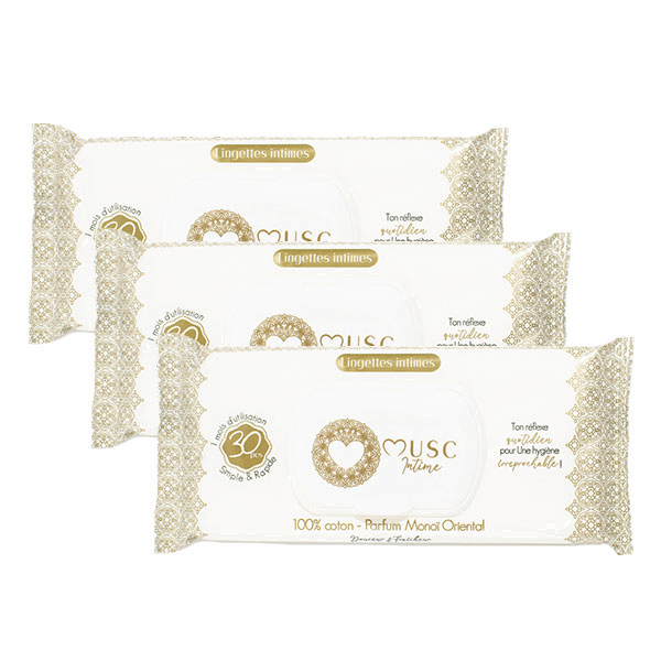 Lingettes Parfumées Monoï Oriental Lot 3 x 30 Lingettes