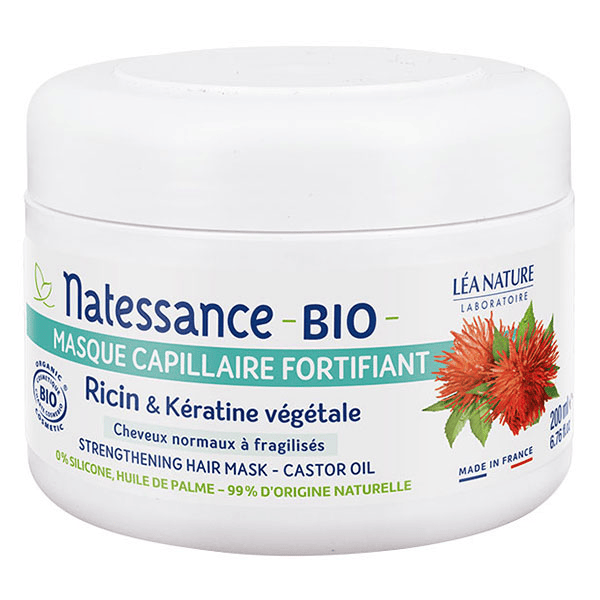 Masque Capillaire Fortifiant Ricin et Kératine Bio 200ml