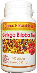 GELULES GINKGO-BILOBA 100 gélules dosées à 250 mg.