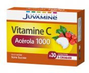 Vitamine C Acerola 1000 30 Comprimés à Croquer - Boîte 30 Comprimés