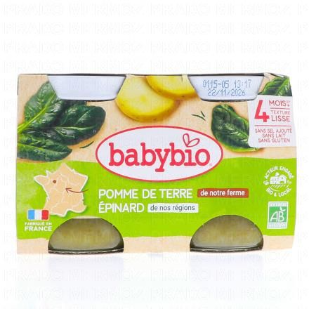Légumes - Pot pomme de terre épinard bio +4mois 2x130g