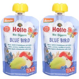 Blue Bird Gourde Poire, Pomme, Myrtilles et avoine bio
