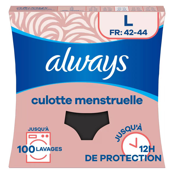 Culotte Menstruelle Lavable L Flux Modéré À Abondant 1 unité