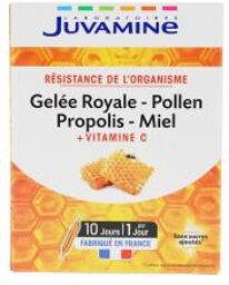 Gelée Royale Pollen Propolis Miel + Vitamine C 10 Ampoules - Boîte 10 ampoules de 10 ml