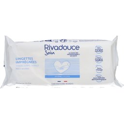 Rivadouce Lingettes imprégnées - Etui de 50 lingettes (dim. 19,5x22 cm)