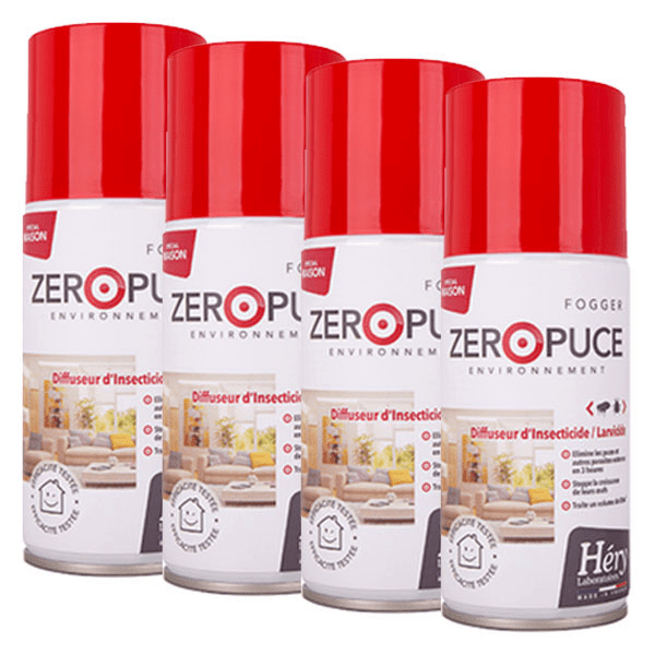Spray Fogger Zéro Puce 150ml - Lot de 4
