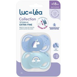 LUC ET LEA Duo de sucettes anatomiques – Licorne et Arc en ciel
