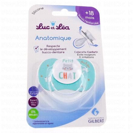 LUC ET LEA Sucette Silicone Anatomique ''Petit Chat'' +18mois