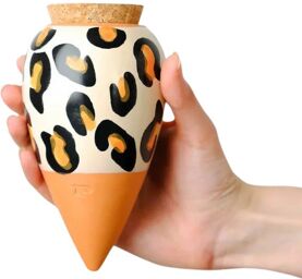 Olla hydratante Léopard en terre cuite - Arrosage autonome naturel pour plantes en pot