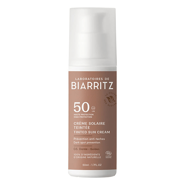 Soins Solaires Crème Teintée SPF50 Dorée Bio 50ml