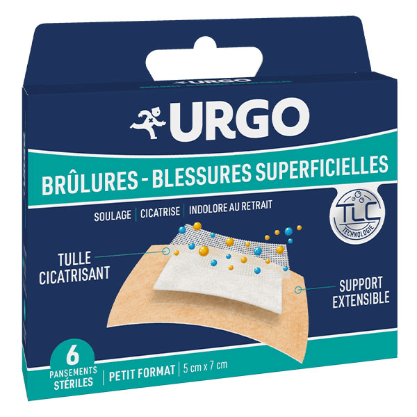 Premiers Soins Brûlures Blessures Superficielles Pansement Stérile 5 x 7cm 6 unités