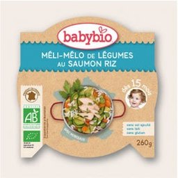 P'tit Plat Bio Méli Mélo de Légumes au Saumon Riz dès 15 mois 260g