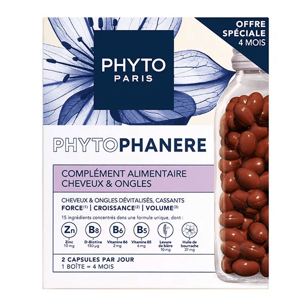 Phytophanere Complément alimentaire cheveux & ongles duo 120 capsules x2