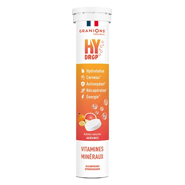 Granions Hydrop Boost Hydratation Saveur Agrumes 20 Pastilles Effervescentes