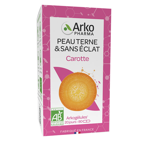 Arkogélules Peau terne & Sans éclat Carotte BIO 80 gélules