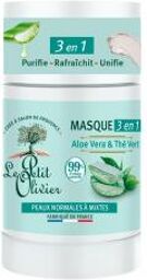 Masque 3en1 à L'Aloe Vera & Thé Vert Peaux Normales à Mixtes 50 g  - Stick 50 g