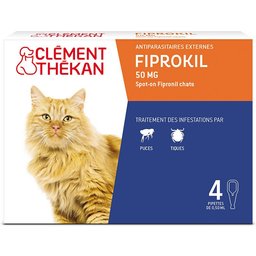 Anti-Puces et Anti-Tiques pour Chat - Elimine les parasites - 4 Pipettes Spot On