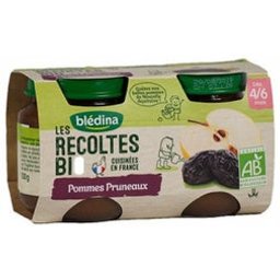 Les Récoltes Bio Pommes prunneaux 4 6 mois 2x130g