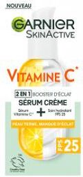 SkinActive Vitamine C Sérum Crème 2 en 1 Booster Éclat SPF 25 50 ML - Flacon-Pompe 50 ml