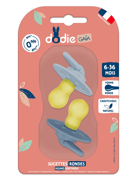 Sucette Caoutchouc Gaia 6 à 36 mois Motif Ciel Etoile C6 Lot de 2