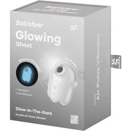 Glowing Ghost Double Air Pulse Vibrator White 1ut