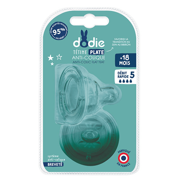 Tétine Sensation+ Plate Col large +18 mois Silicone Débit spécial Lot de 2