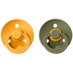 Bavoirs Duo Latex Sucette Honey Bee Olive 0-6M 2uds