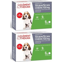Clement Thekan Vermifuges Vers Plats Et Ronds Chien 2-10 kg 6 Comprimés