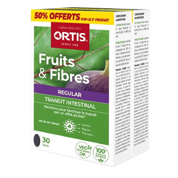 Fruits & Fibres Regular Transit Intestinal  Lot de 2 x 30 comprimés