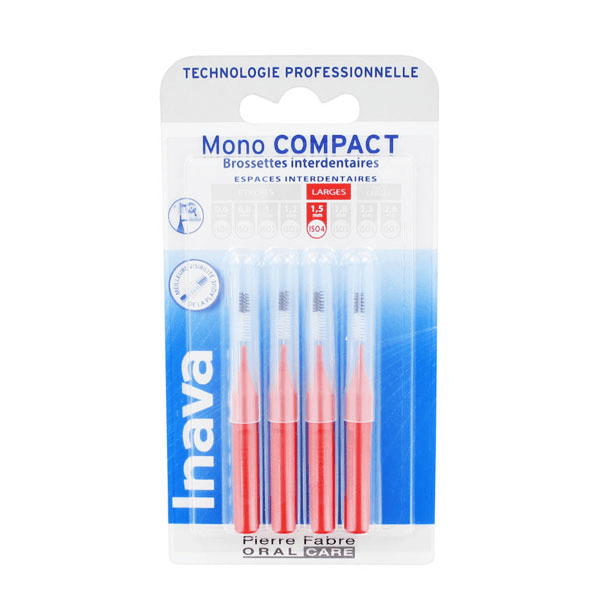 Brossettes 1.5mm Mono Compact Espaces Larges Rouge 4 unités