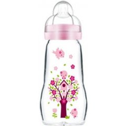 Biberon En Verre Rose +2m 260ml 1ud