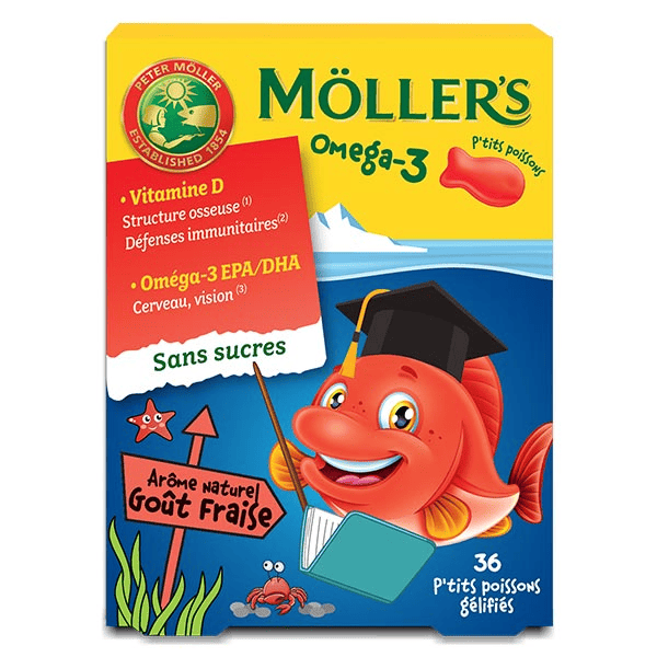 Möller’s Oméga-3 P'tits poissons Fraise 36 gommes