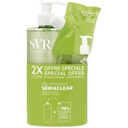 Sebiaclear Gel Moussant 400ml + Éco Recharge 400ml