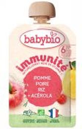 Immunité Poire Pomme Riz Acérola 6 Mois et + Bio 100 g - Gourde 100 g
