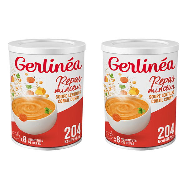Soupes Lentilles Corail Curry - 16 repas - Lot de 2