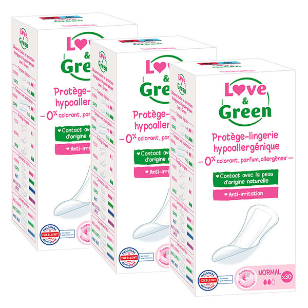 Protège-Slips Hypoallergéniques Normal 30 unités Lot de 3