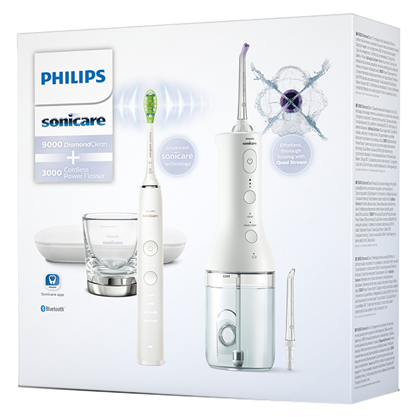 Sonicare Diamond Clean 9000 + PowerFlosser Blanc