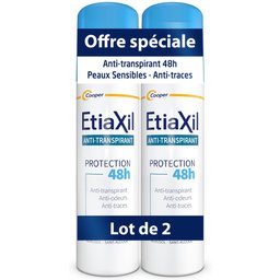 - Déodorant Anti-transpirant -  Traitement Transpiration Modérée - Aisselles - Protection 48h - Aérosol - Fabriqué en France - 150 ml - Lot de 2